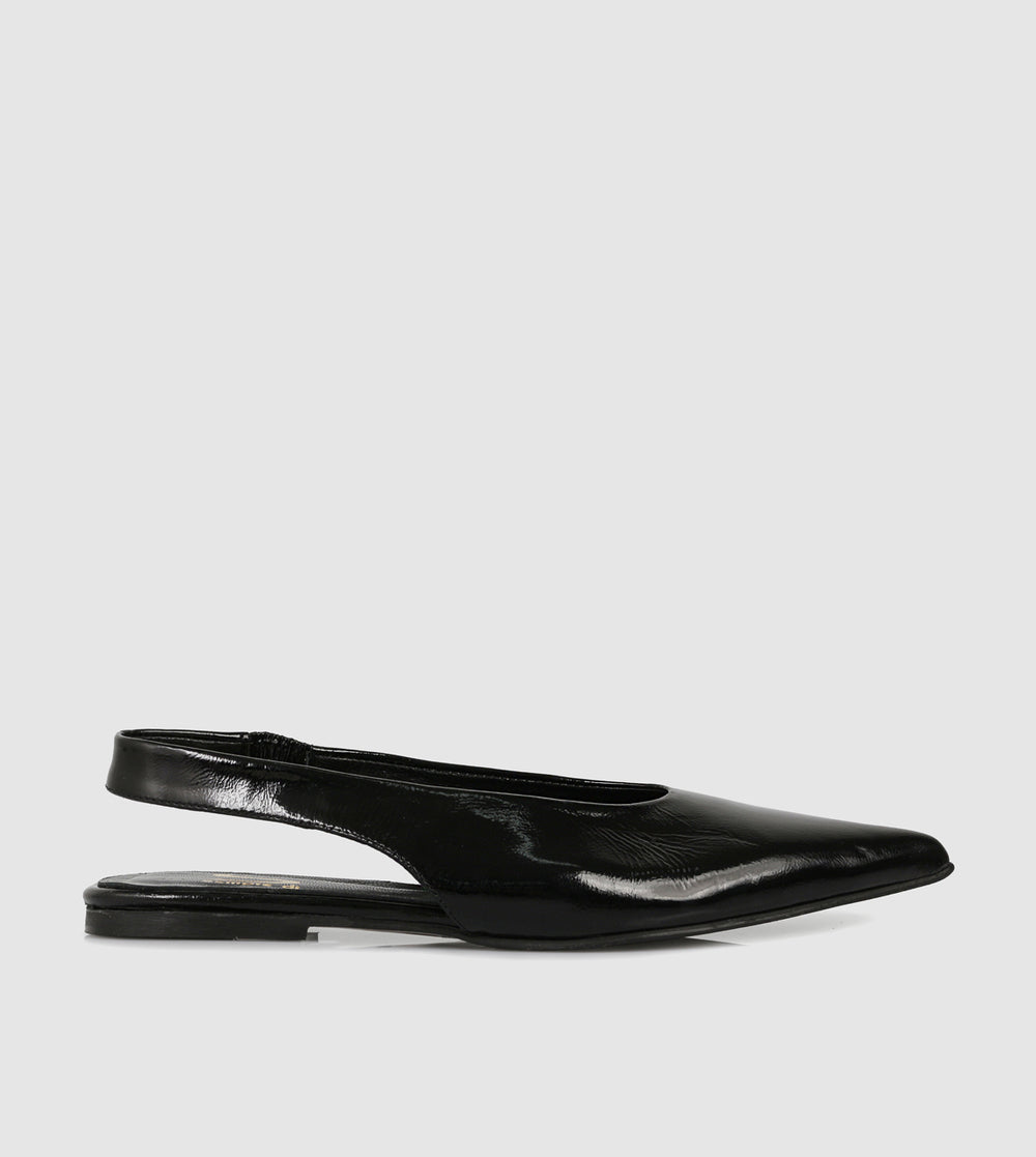 Patent Black Slingbacks 