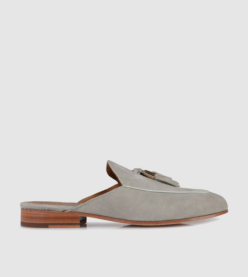 Suede Sage Green Mules